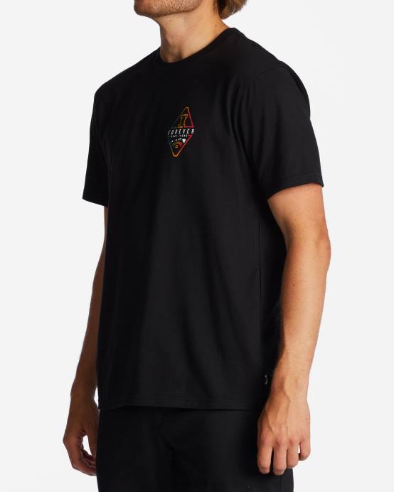 hombres negro Billabong camiseta de manga corta con diamante de andy irons 04LD655
