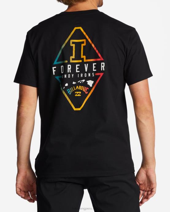 hombres negro Billabong camiseta de manga corta con diamante de andy irons 04LD655