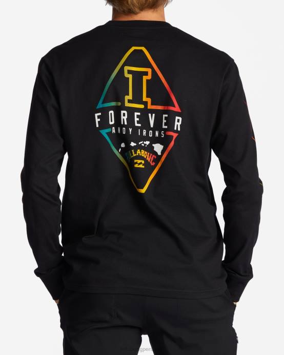 hombres negro Billabong camiseta de manga larga con diamante de andy irons 04LD652