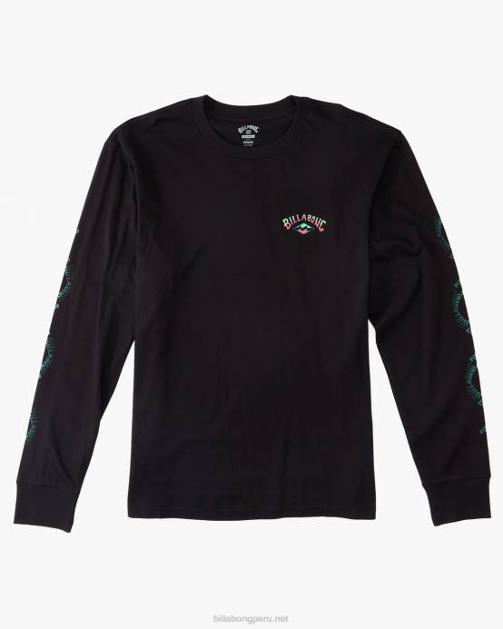 hombres negro Billabong camiseta de manga larga con espalda descubierta 04LD621