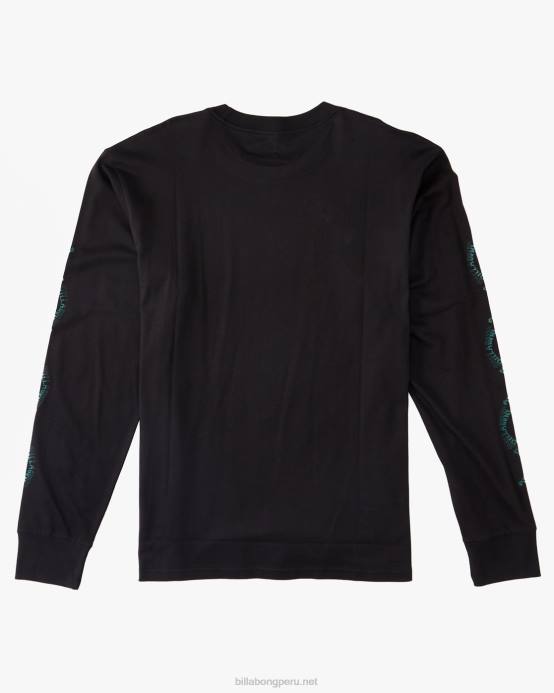 hombres negro Billabong camiseta de manga larga con espalda descubierta 04LD621