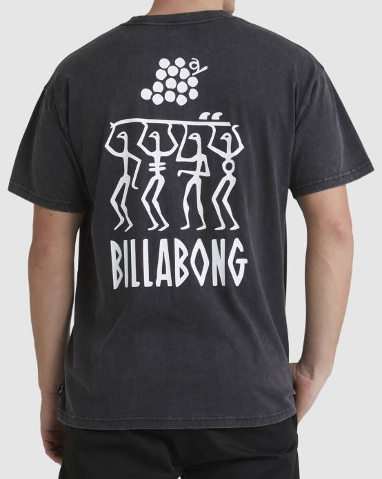 hombres negro Billabong camiseta manga corta tribu pilpeled 04LD351