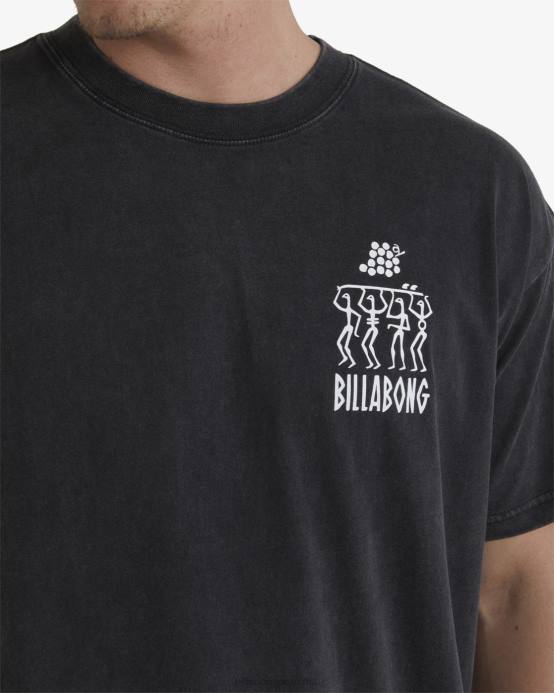 hombres negro Billabong camiseta manga corta tribu pilpeled 04LD351