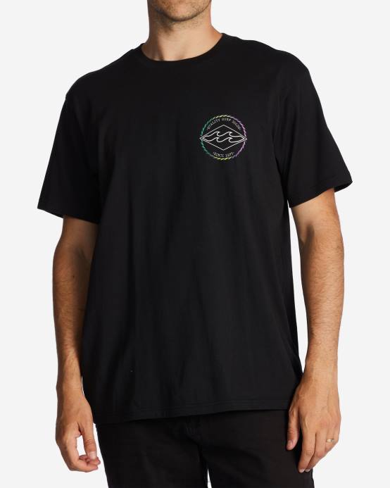 hombres negro Billabong camiseta rotor diamante 04LD559