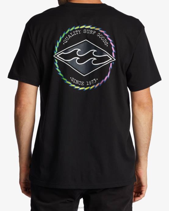 hombres negro Billabong camiseta rotor diamante 04LD559