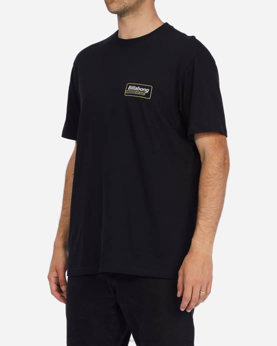 hombres negro Billabong playera de manga corta con paredes 04LD663