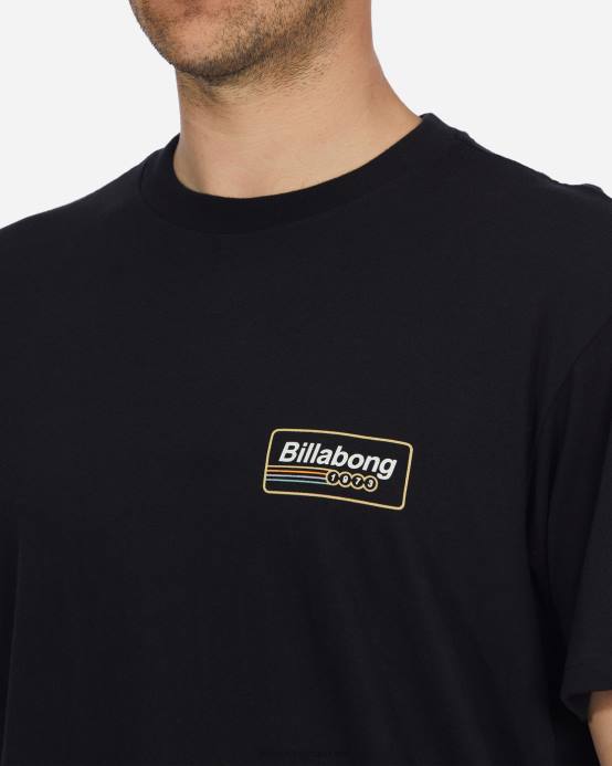 hombres negro Billabong playera de manga corta con paredes 04LD663