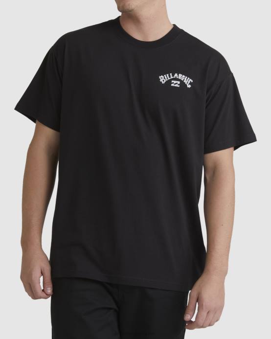 hombres negro Billabong playera manga corta arco pilpeled 04LD419