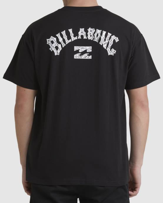 hombres negro Billabong playera manga corta arco pilpeled 04LD419