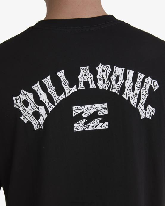 hombres negro Billabong playera manga corta arco pilpeled 04LD419