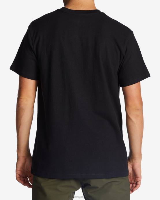 hombres negro lavado Billabong camiseta con bolsillo de cáñamo 04LD467