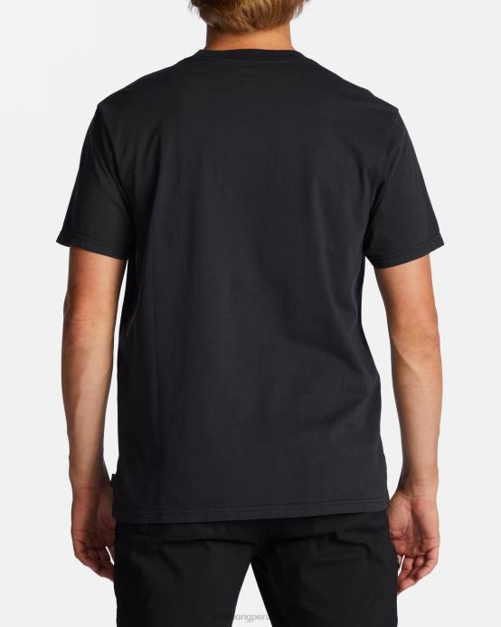 hombres negro lavado Billabong camiseta con motivo de diamantes 04LD410