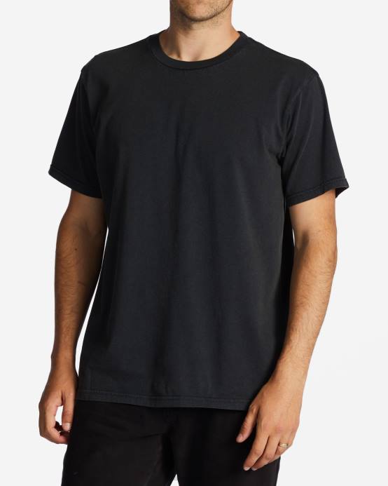 hombres negro lavado Billabong camiseta de lavado esencial 04LD415