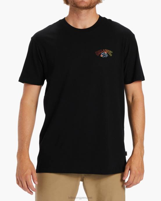 hombres negro lavado Billabong camiseta kamea lava 04LD501