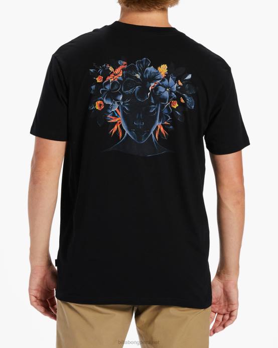 hombres negro lavado Billabong camiseta kamea lava 04LD501