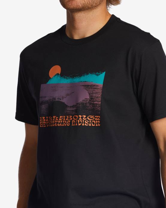 hombres negro lavado Billabong camiseta orgánica alaska wave 04LD471