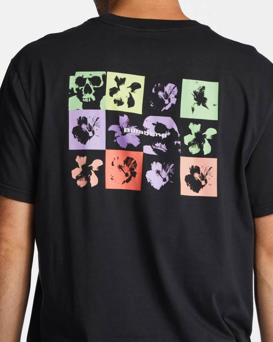 hombres negro lavado Billabong camiseta reflejos 04LD389