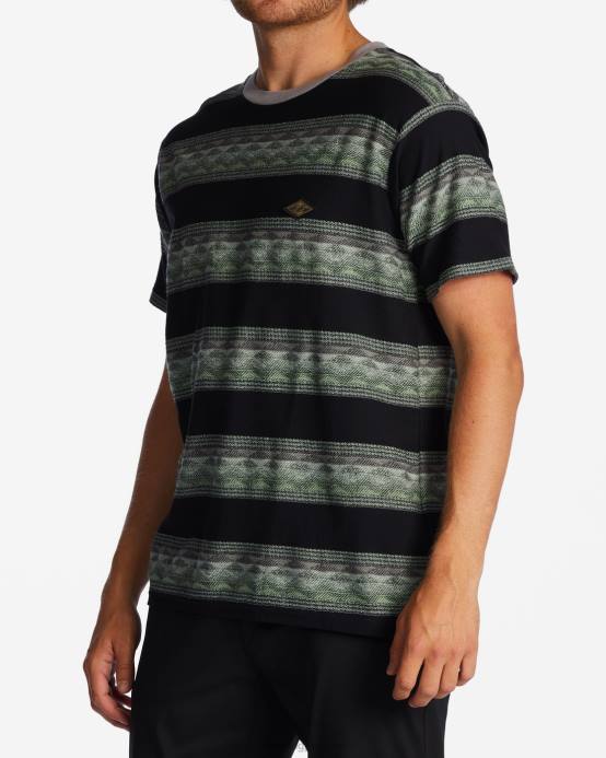 hombres negro lavado Billabong camiseta reno 04LD605