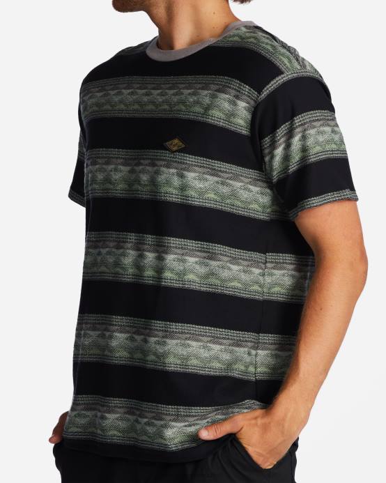 hombres negro lavado Billabong camiseta reno 04LD605