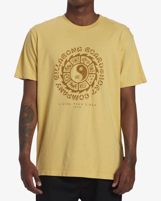 hombres paja Billabong camiseta de manga corta de conexión 04LD587