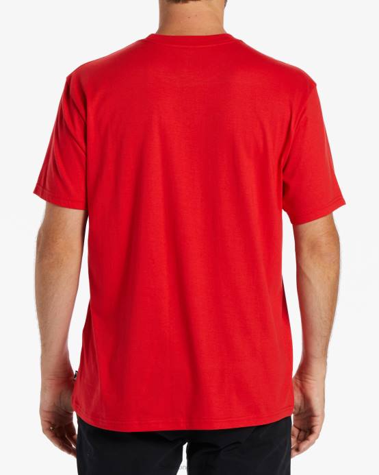 hombres rojo Billabong camiseta con lentejuelas de estrellas 04LD430