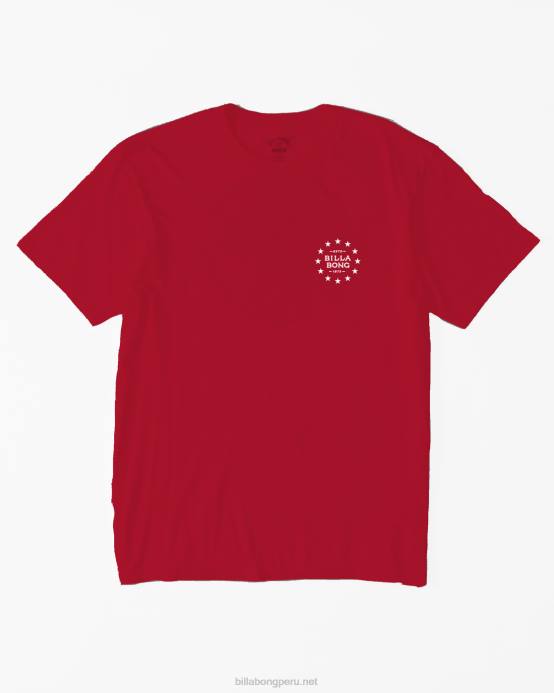 hombres rojo Billabong camiseta con lentejuelas de estrellas 04LD430