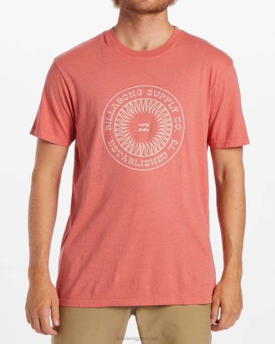 hombres rosa descolorida Billabong alabanza camiseta de manga corta 04LD539