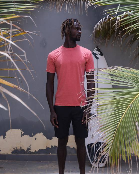 hombres rosa descolorida Billabong playera de manga corta con lavado ondulado 04LD292