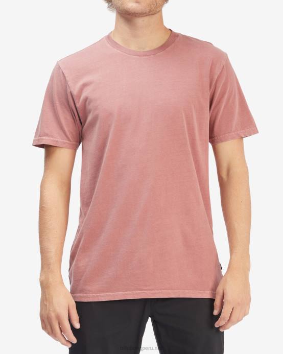 hombres rosa descolorida Billabong playera de manga corta con lavado ondulado 04LD292