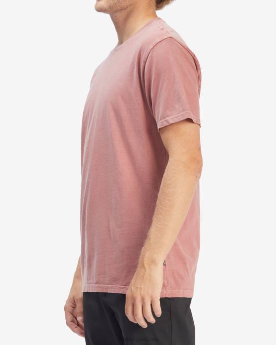 hombres rosa descolorida Billabong playera de manga corta con lavado ondulado 04LD292
