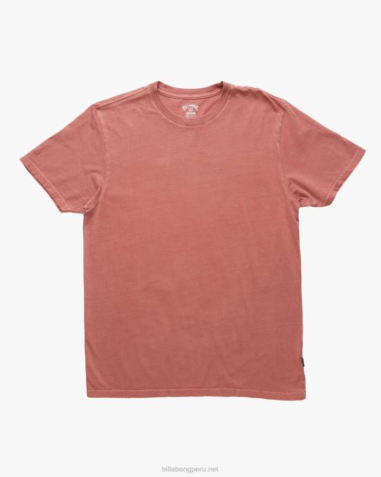 hombres rosa descolorida Billabong playera de manga corta con lavado ondulado 04LD292