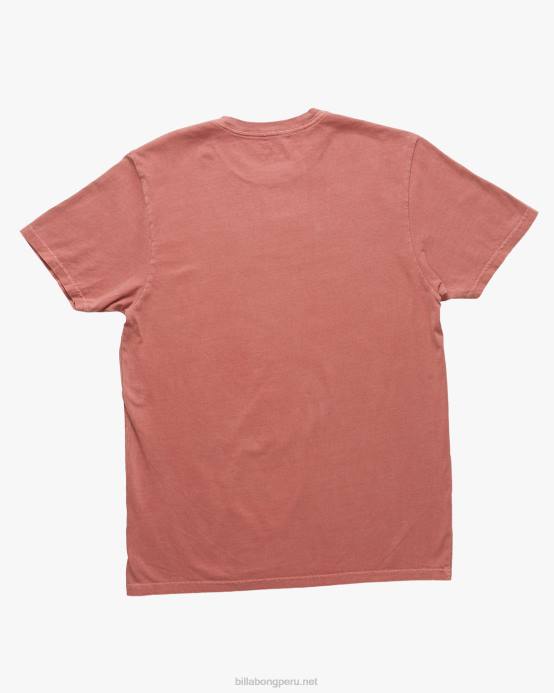 hombres rosa descolorida Billabong playera de manga corta con lavado ondulado 04LD292