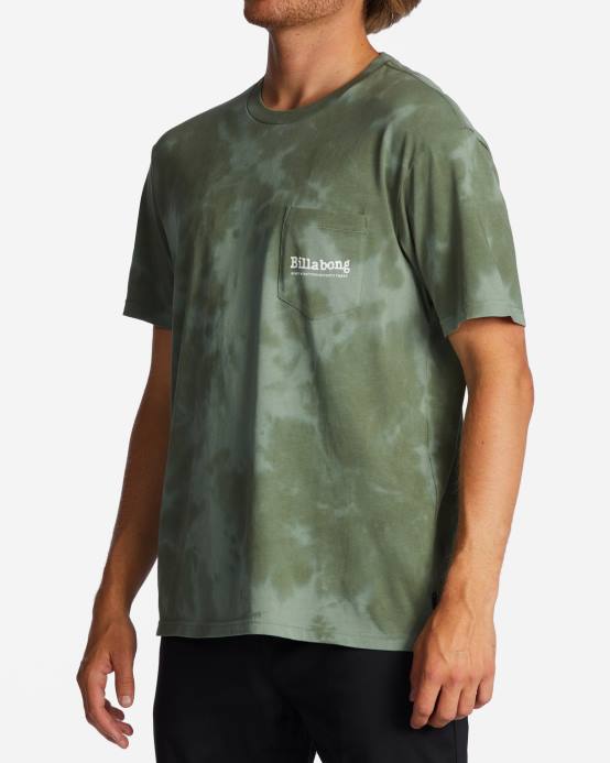 hombres sabio Billabong camiseta con bolsillo lavado 04LD352