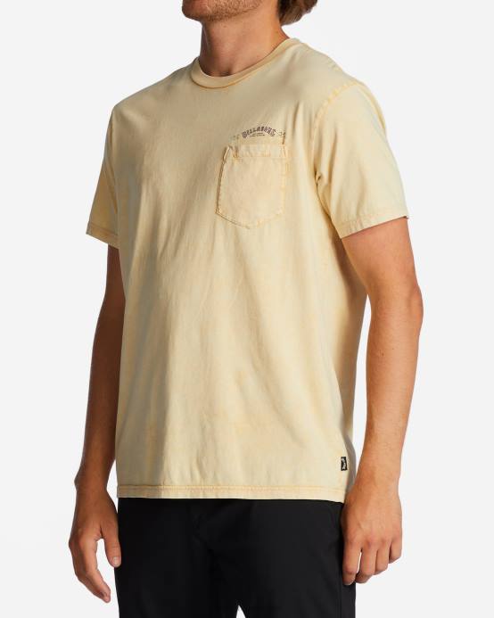 hombres soleado Billabong camiseta con bolsillo lavado 04LD612