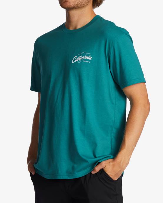 hombres verde azulado Billabong ca camiseta de bienvenida 04LD434