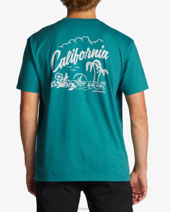 hombres verde azulado Billabong ca camiseta de bienvenida 04LD434