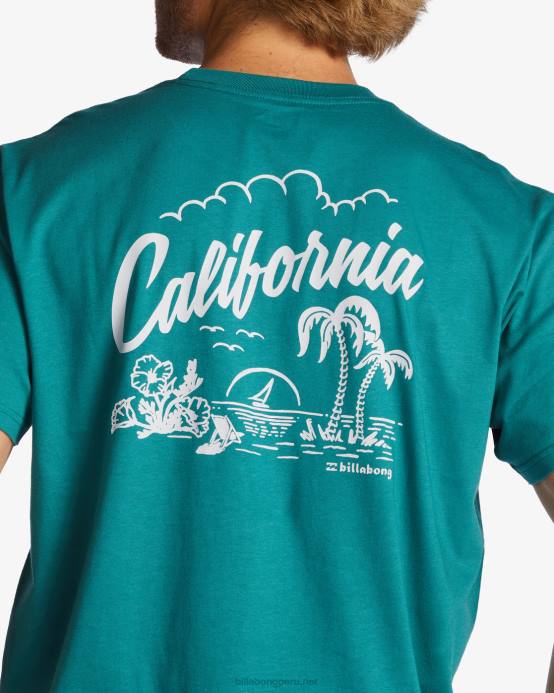hombres verde azulado Billabong ca camiseta de bienvenida 04LD434