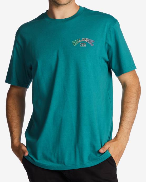 hombres verde azulado Billabong camiseta con relleno de arco 04LD2818