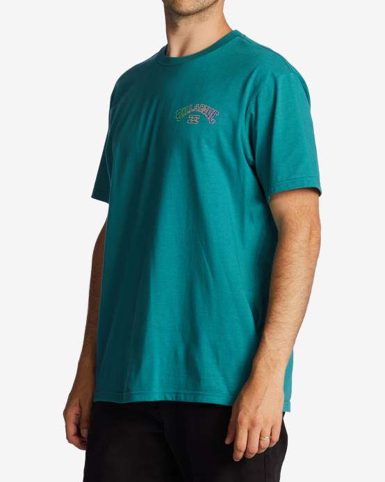 hombres verde azulado Billabong camiseta con relleno de arco 04LD2818
