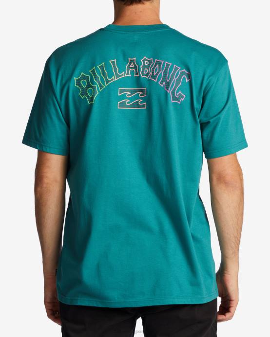 hombres verde azulado Billabong camiseta con relleno de arco 04LD2818