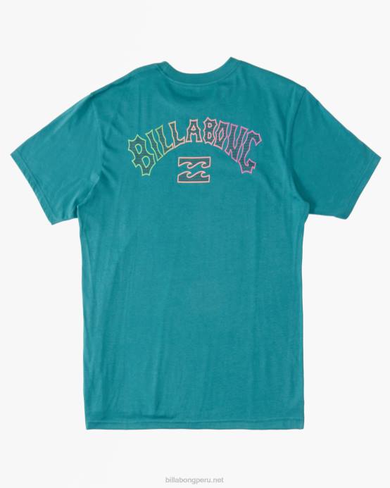 hombres verde azulado Billabong camiseta con relleno de arco 04LD2818