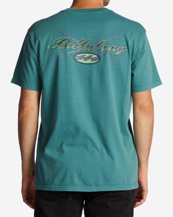 hombres verde azulado Billabong camiseta crossboards 04LD644