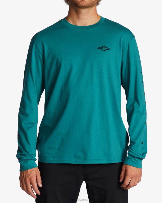 hombres verde azulado Billabong camiseta de manga larga unidad 04LD659