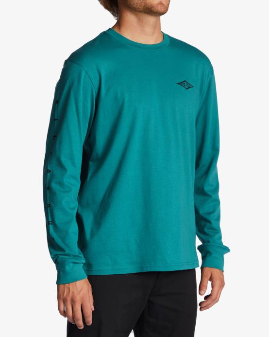 hombres verde azulado Billabong camiseta de manga larga unidad 04LD659