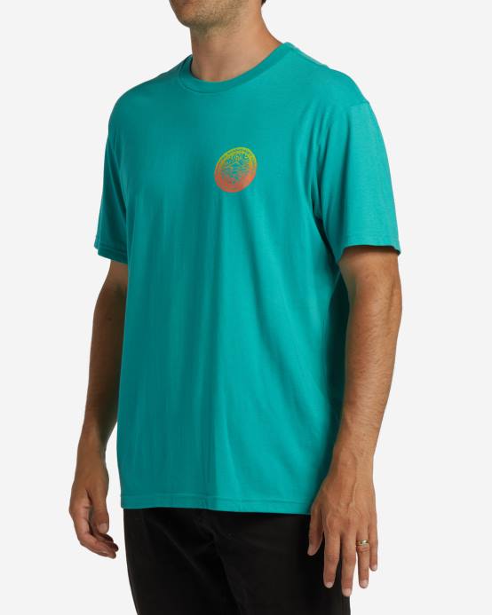 hombres verde azulado profundo Billabong camiseta giratoria 04LD382