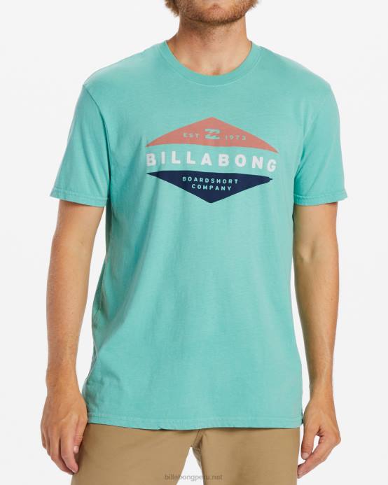 hombres verde polvoriento Billabong camiseta de manga corta de nivel 04LD536