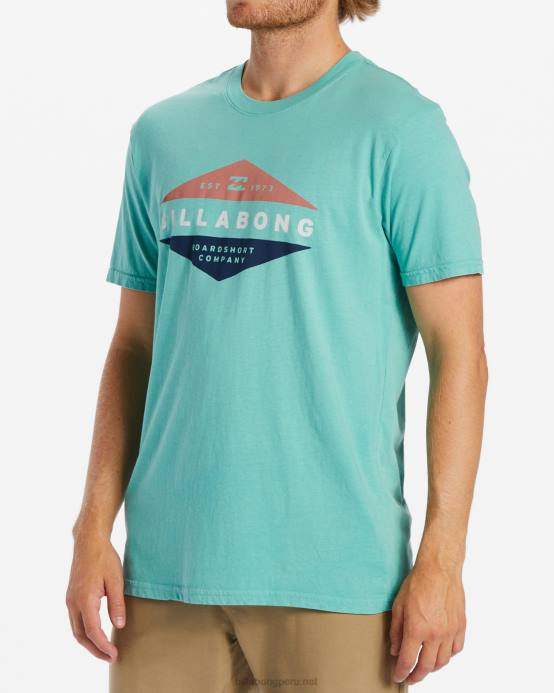 hombres verde polvoriento Billabong camiseta de manga corta de nivel 04LD536