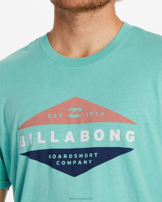 hombres verde polvoriento Billabong camiseta de manga corta de nivel 04LD536