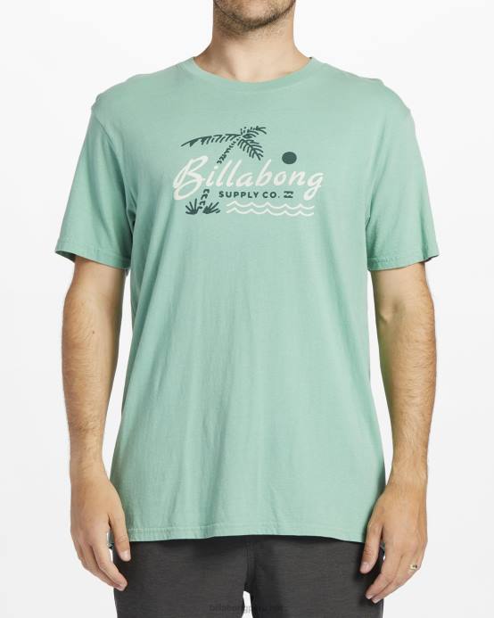 hombres verde polvoriento Billabong camiseta manga corta salón social 04LD581