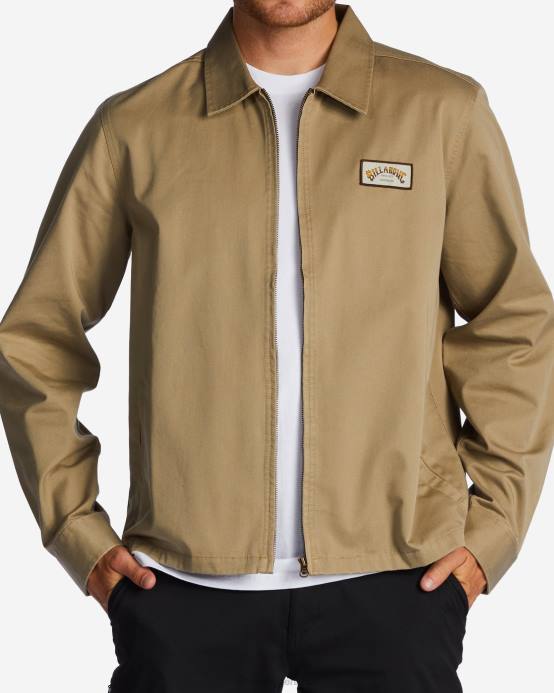 hombres caqui Billabong chaqueta de trabajo de la estación 04LD503